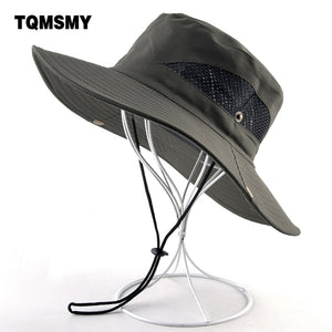 Solid color sun hats for men Outdoor Fishing cap Wide Brim Anti-UV bea – My  Girlie