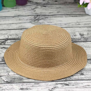2019 Hot Parent-child sun hat women men sun hats bow hand made straw cap beach Flat brim hat casual girls summer cap 52-55-58cm