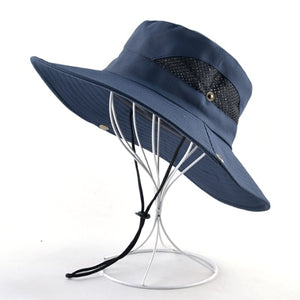 Outdoor Unisex Sun Protect Caps Bucket Hat Solid Casual Brim Sun