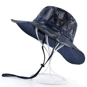 Solid color sun hats for men Outdoor Fishing cap Wide Brim Anti-UV