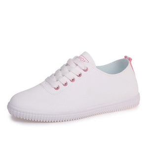 TAOFFEN Women Sneakers Vulcanized Shoes Lace Up Round Toe Casual Women Shoes Fashion Women Shoes Footwear Size 35-40
