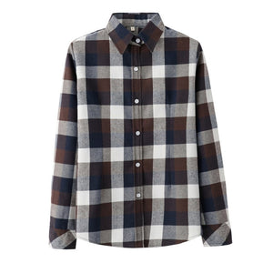 2020 Spring New Fashion Casual Lapel Plus Size Blouses Women Plaid Shirt Checks Flannel Shirts Female Long Sleeve Tops Blouse