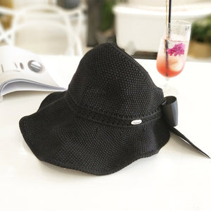 Woman's Sun Hats Female Bowknot Visor Caps Hand Made Raffia Straw Summer Cap Casual Shade Hat Empty Top Hat girls Beach hat
