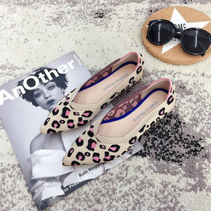 2019 Women's Flat Shoes Ballet Shoes Breathable Knit Pointed Shoes Moccasin Mixed Color Women's Soft Shoes Women Zapatos De