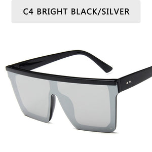 15 colors Flat Top Sunglasses Men Women Brand Designer Square Shades Gradient Sun Glasses Men Cool One Piece UV400 Mirror