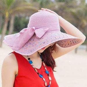 BINGYUANHAOXUAN Brand Large Brim Floppy Floppy Hat Sun Hat Beach Women Hat Foldable Summer UV Protect Travel Casual Hat Female