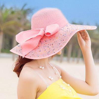 BINGYUANHAOXUAN Brand Large Brim Floppy Floppy Hat Sun Hat Beach Women Hat Foldable Summer UV Protect Travel Casual Hat Female