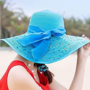 BINGYUANHAOXUAN Brand Large Brim Floppy Floppy Hat Sun Hat Beach Women Hat Foldable Summer UV Protect Travel Casual Hat Female