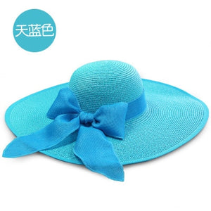 BINGYUANHAOXUAN Brand Large Brim Floppy Floppy Hat Sun Hat Beach Women Hat Foldable Summer UV Protect Travel Casual Hat Female