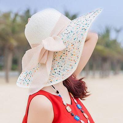 BINGYUANHAOXUAN Brand Large Brim Floppy Floppy Hat Sun Hat Beach Women Hat Foldable Summer UV Protect Travel Casual Hat Female