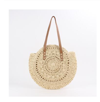 2020 Round Straw Bags Women Summer Rattan Bag Handmade Woven Beach Cross Body Bag Circle Bohemia Handbag Bali bolso paja