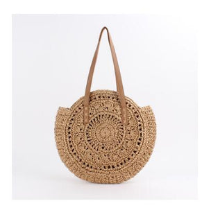 2020 Round Straw Bags Women Summer Rattan Bag Handmade Woven Beach Cross Body Bag Circle Bohemia Handbag Bali bolso paja