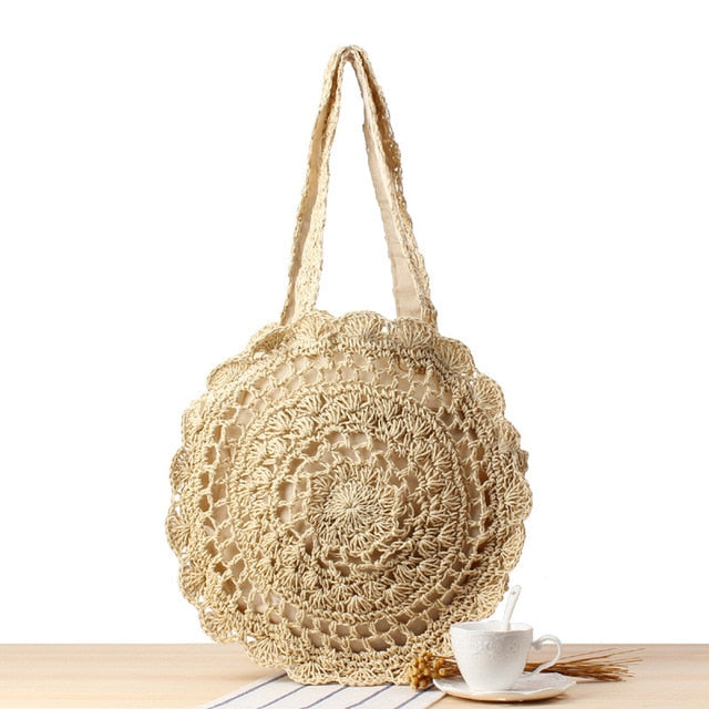 2020 Round Straw Bags Women Summer Rattan Bag Handmade Woven Beach Cross Body Bag Circle Bohemia Handbag Bali bolso paja