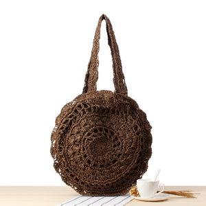 2020 Round Straw Bags Women Summer Rattan Bag Handmade Woven Beach Cross Body Bag Circle Bohemia Handbag Bali bolso paja
