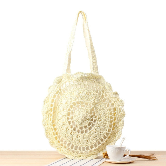 2020 Round Straw Bags Women Summer Rattan Bag Handmade Woven Beach Cross Body Bag Circle Bohemia Handbag Bali bolso paja