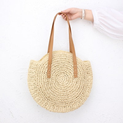 2020 Round Straw Bags Women Summer Rattan Bag Handmade Woven Beach Cross Body Bag Circle Bohemia Handbag Bali bolso paja