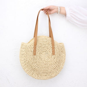 2020 Round Straw Bags Women Summer Rattan Bag Handmade Woven Beach Cross Body Bag Circle Bohemia Handbag Bali bolso paja
