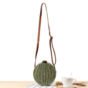 2020 Round Straw Bags Women Summer Rattan Bag Handmade Woven Beach Cross Body Bag Circle Bohemia Handbag Bali bolso paja