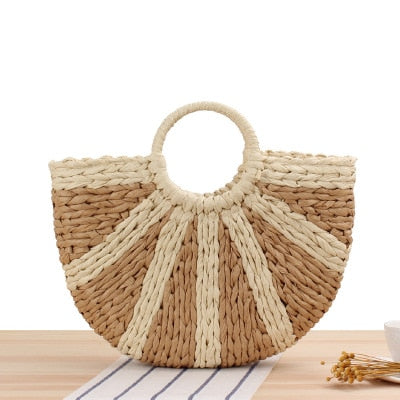 2020 Round Straw Bags Women Summer Rattan Bag Handmade Woven Beach Cross Body Bag Circle Bohemia Handbag Bali bolso paja