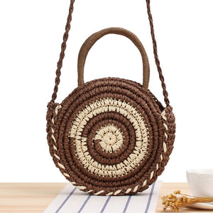 2020 Round Straw Bags Women Summer Rattan Bag Handmade Woven Beach Cross Body Bag Circle Bohemia Handbag Bali bolso paja