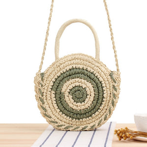 2020 Round Straw Bags Women Summer Rattan Bag Handmade Woven Beach Cross Body Bag Circle Bohemia Handbag Bali bolso paja