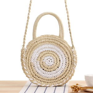 2020 Round Straw Bags Women Summer Rattan Bag Handmade Woven Beach Cross Body Bag Circle Bohemia Handbag Bali bolso paja