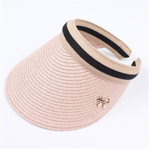 2019 New Woman's Sun Hats Hand Made DIY Straw Bowknot Visor Caps Parent-Child Summer Cap Casual Shade Hat Empty Top Hat Beach