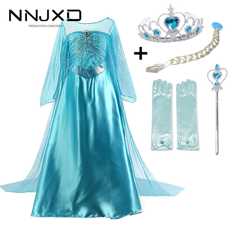 Elsa Dress Kids Dresses For Girls Princess Anna Elsa Costume Kids Cosplay Party Dresses Vestido Fantasia Infantil Girls Clothing