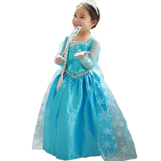 Elsa Dress Kids Dresses For Girls Princess Anna Elsa Costume Kids Cosplay Party Dresses Vestido Fantasia Infantil Girls Clothing
