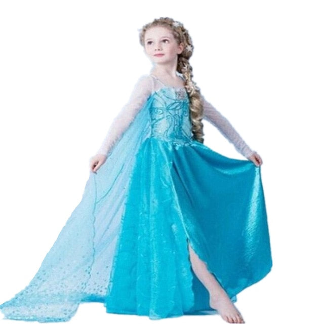 Elsa Dress Kids Dresses For Girls Princess Anna Elsa Costume Kids Cosplay Party Dresses Vestido Fantasia Infantil Girls Clothing
