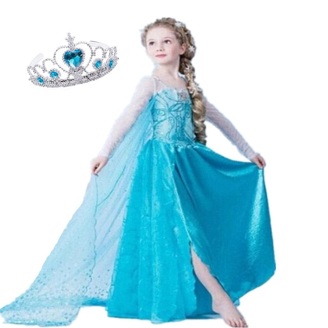 Elsa Dress Kids Dresses For Girls Princess Anna Elsa Costume Kids Cosplay Party Dresses Vestido Fantasia Infantil Girls Clothing