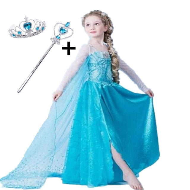 Elsa Dress Kids Dresses For Girls Princess Anna Elsa Costume Kids Cosplay Party Dresses Vestido Fantasia Infantil Girls Clothing