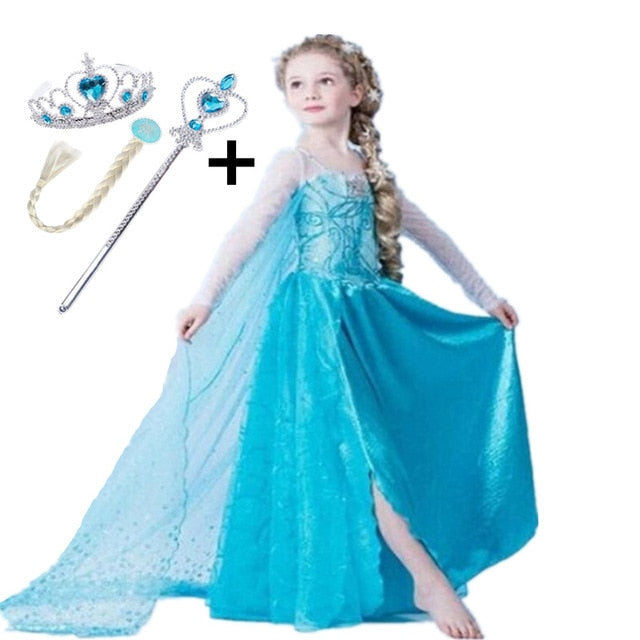 Elsa Dress Kids Dresses For Girls Princess Anna Elsa Costume Kids Cosplay Party Dresses Vestido Fantasia Infantil Girls Clothing