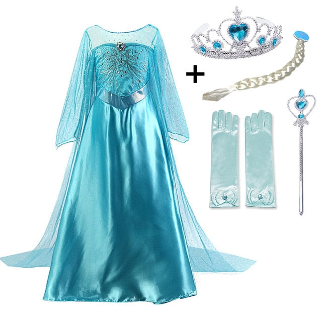 Elsa Dress Kids Dresses For Girls Princess Anna Elsa Costume Kids Cosplay Party Dresses Vestido Fantasia Infantil Girls Clothing
