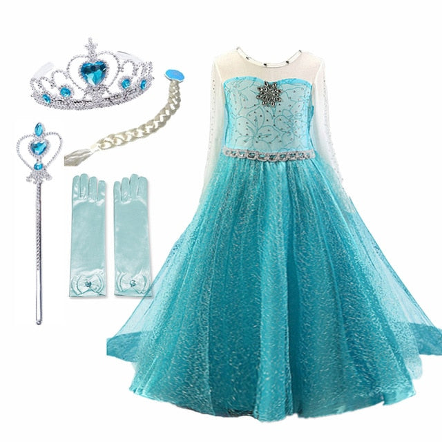 Elsa Dress Kids Dresses For Girls Princess Anna Elsa Costume Kids Cosplay Party Dresses Vestido Fantasia Infantil Girls Clothing