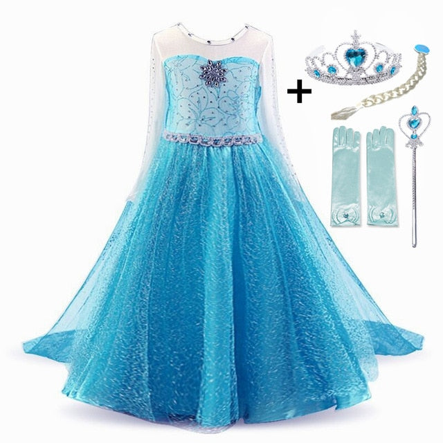 Elsa Dress Kids Dresses For Girls Princess Anna Elsa Costume Kids Cosplay Party Dresses Vestido Fantasia Infantil Girls Clothing