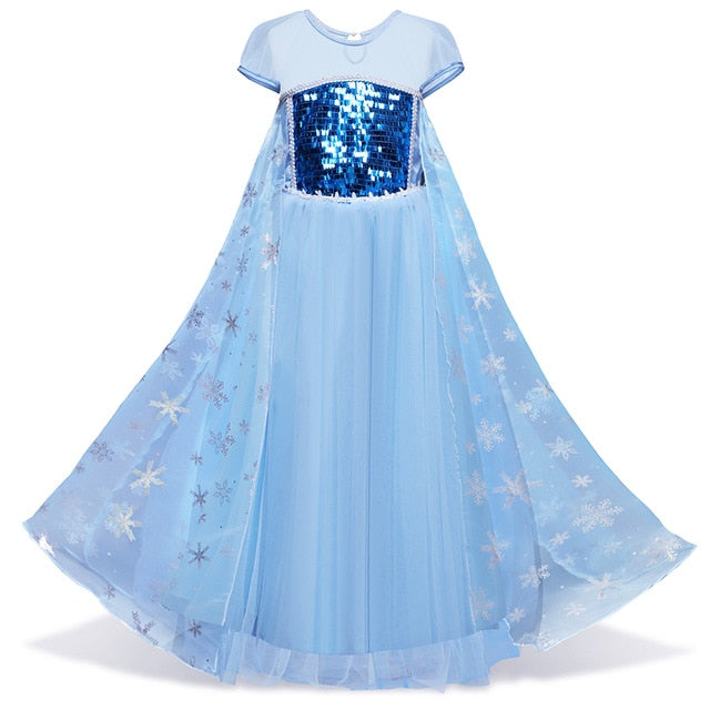 Elsa Dress Kids Dresses For Girls Princess Anna Elsa Costume Kids Cosplay Party Dresses Vestido Fantasia Infantil Girls Clothing
