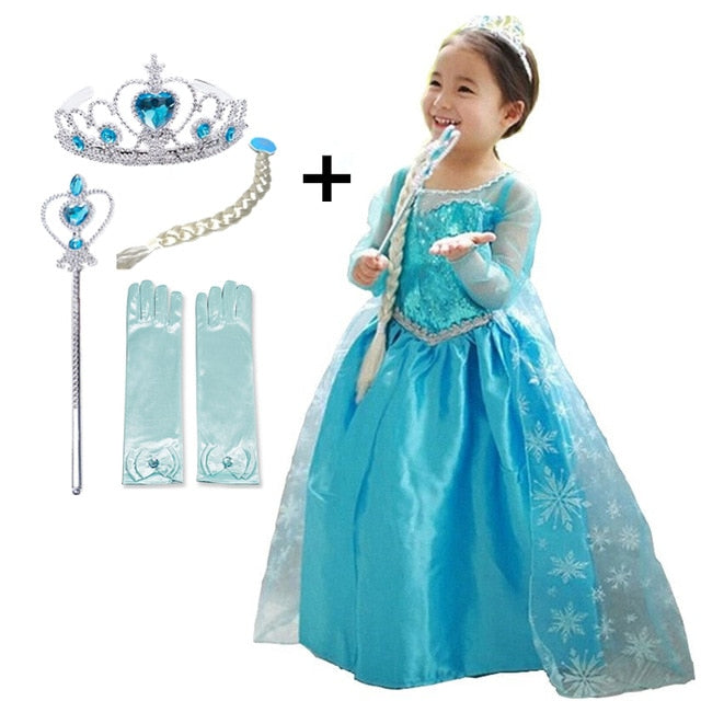 Elsa Dress Kids Dresses For Girls Princess Anna Elsa Costume Kids Cosplay Party Dresses Vestido Fantasia Infantil Girls Clothing