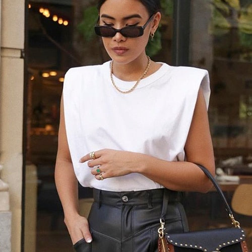 Summer Sleeveless White Loose Top Women O Neck Camis Casual Basic Sport Vest Tops Female Streetwear Fashion Tank Top Autumn 2020