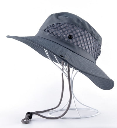 Sun Hat men Bucket Hats women Summer Fishin Cap Wide Brim UV Protection Flap Hat Breathable mesh bone gorras Beach hat men